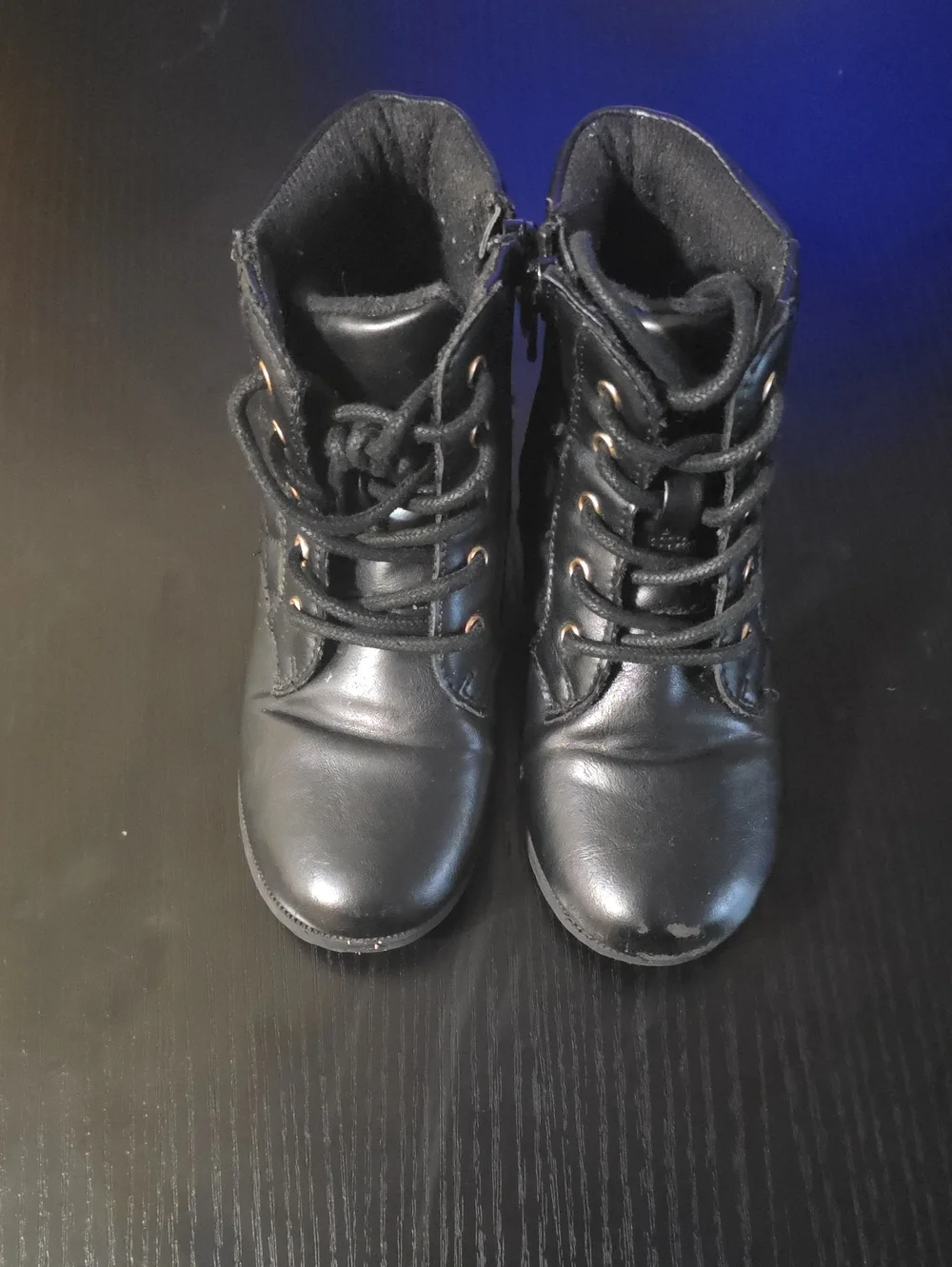 Kids Black Lace-Up Ankle Boots - Classic Casual Comfort
